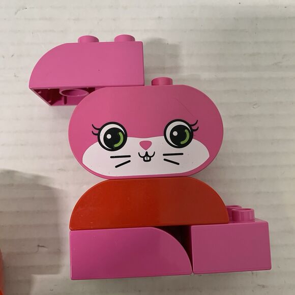 Lego Duplo Large Face Pieces Pink Bunny Ladybug Dog Mickey Parrot Shirt Eyes - Picture 2 of 9